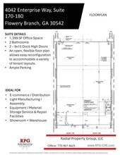 4042 Enterprise Way, Flowery Branch, GA à louer Plan d’étage- Image 2 de 2