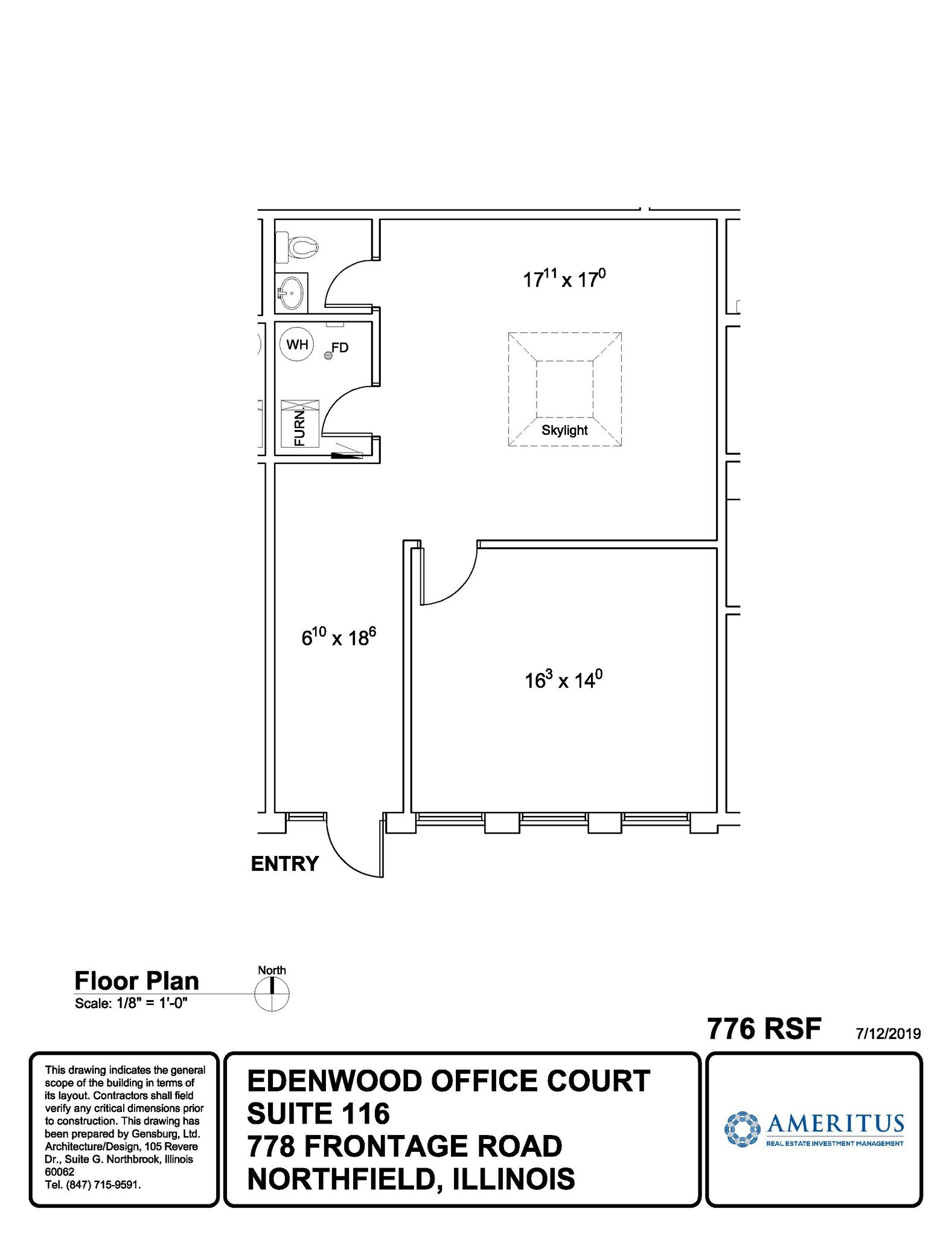 778 W Frontage Rd, Northfield, IL for lease Floor Plan- Image 1 of 1
