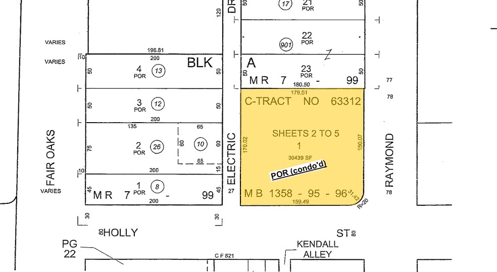 125 N Raymond Ave, Pasadena, CA à vendre - Plan cadastral - Image 1 de 1