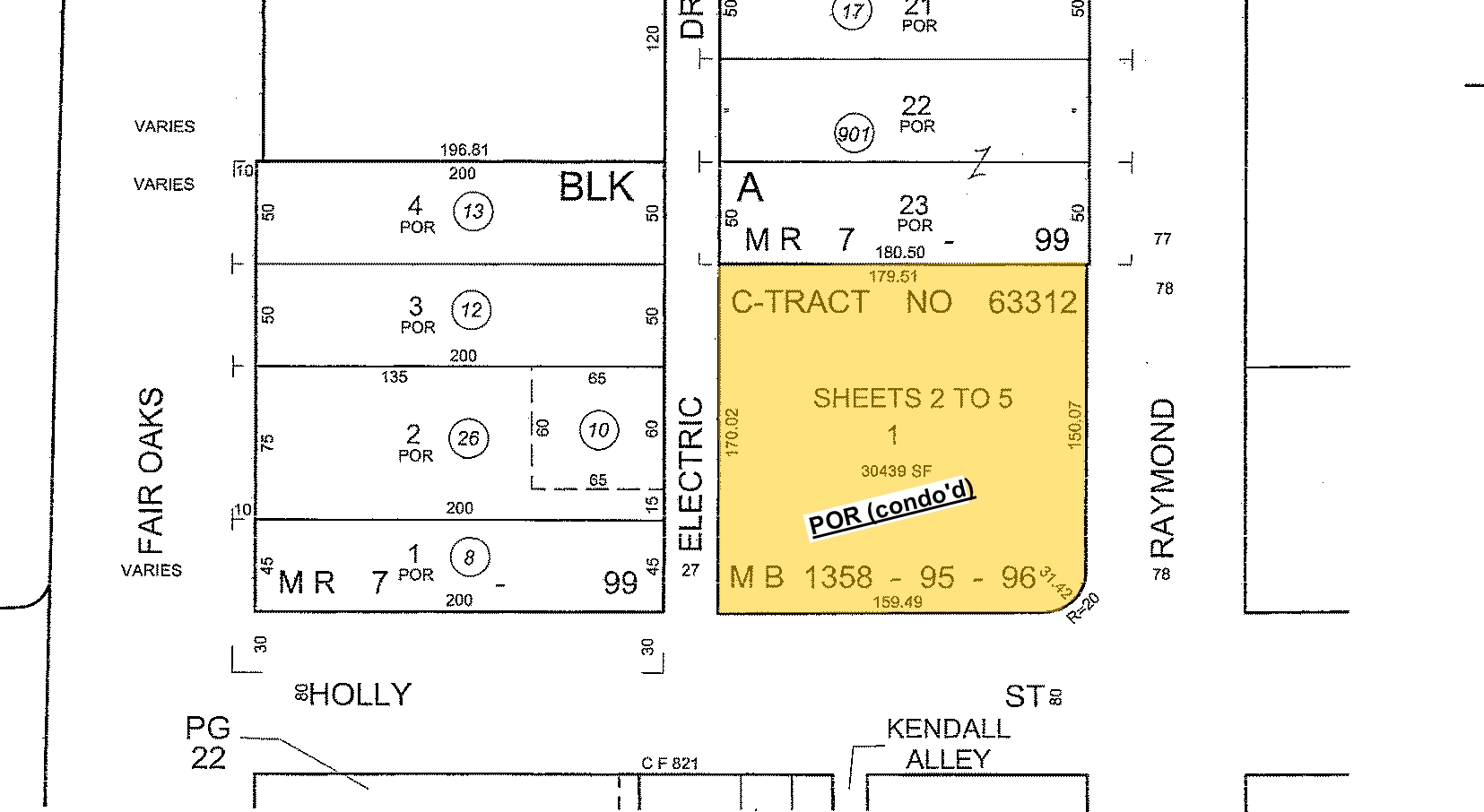 125 N Raymond Ave, Pasadena, CA à vendre Plan cadastral- Image 1 de 1