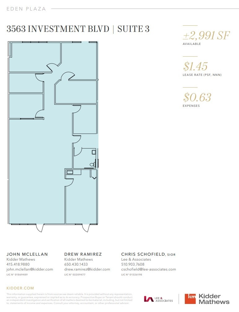 3583 Investment Blvd, Hayward, CA à louer Plan d’étage- Image 1 de 1