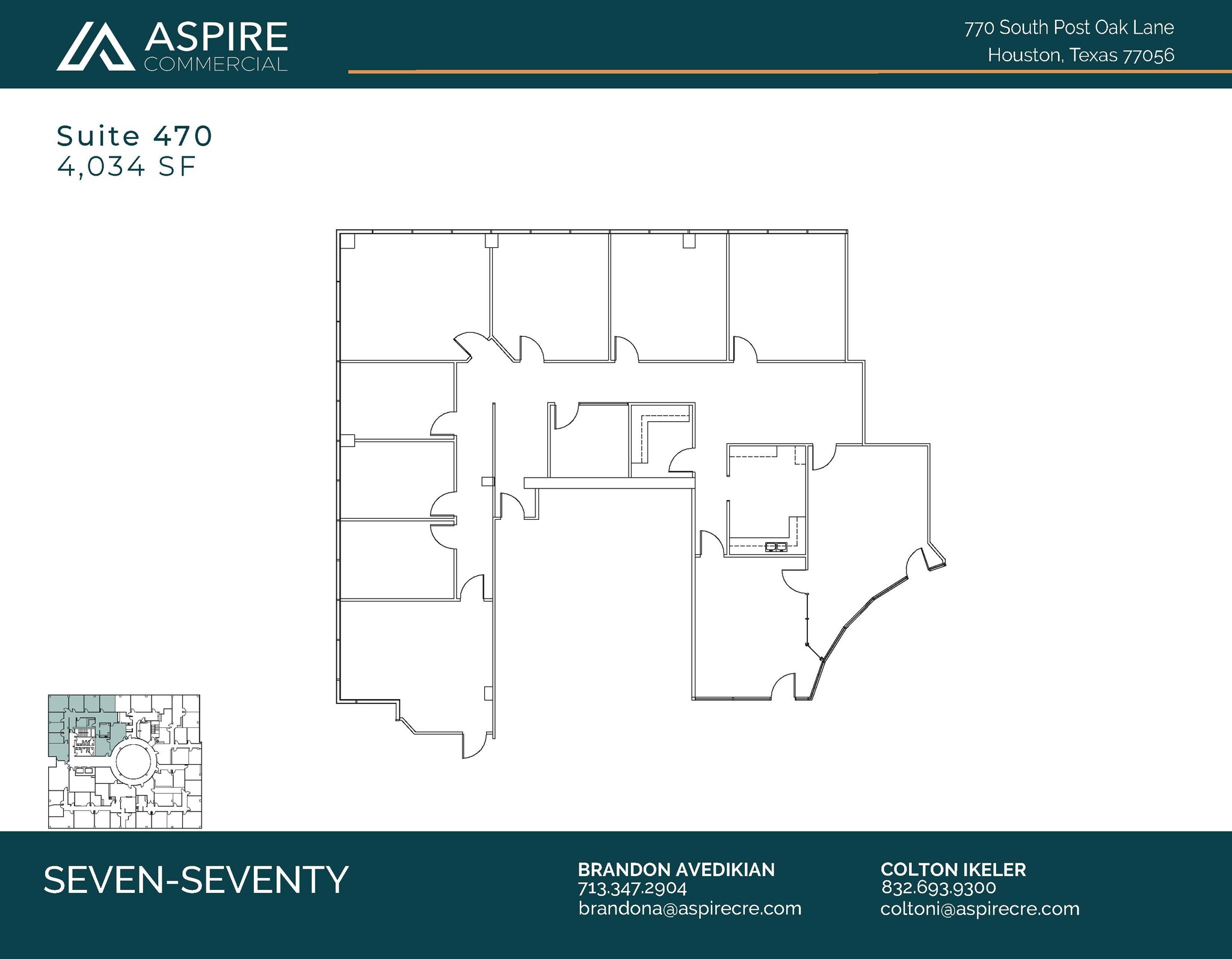 770 S Post Oak Ln, Houston, TX à louer Plan d’étage- Image 1 de 2