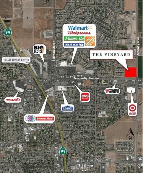 E Prosperity Ave, Tulare, CA for lease - Aerial - Image 2 of 2