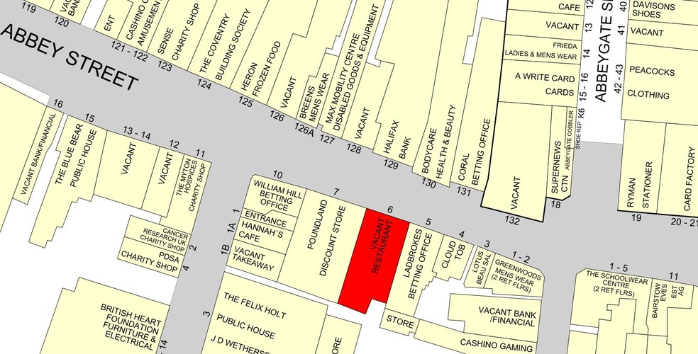 6-9 Abbey St, Nuneaton à louer - Goad Map - Image 2 de 2