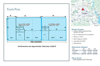 5602 N Shepherd Dr, Houston, TX à louer Plan d’étage- Image 1 de 1