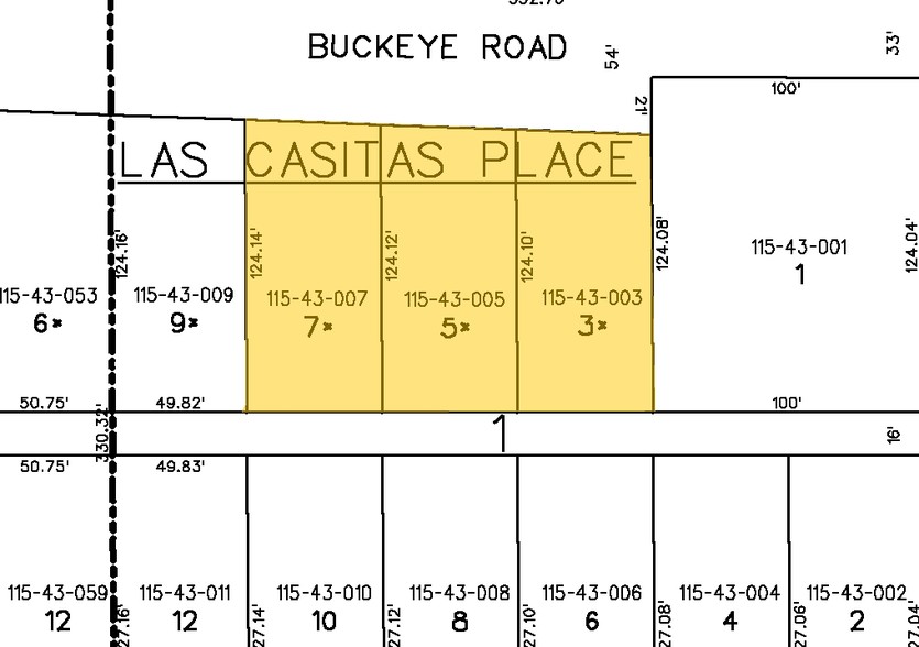 1131-1135 E Buckeye Rd, Phoenix, AZ à louer - Plan cadastral - Image 2 de 6