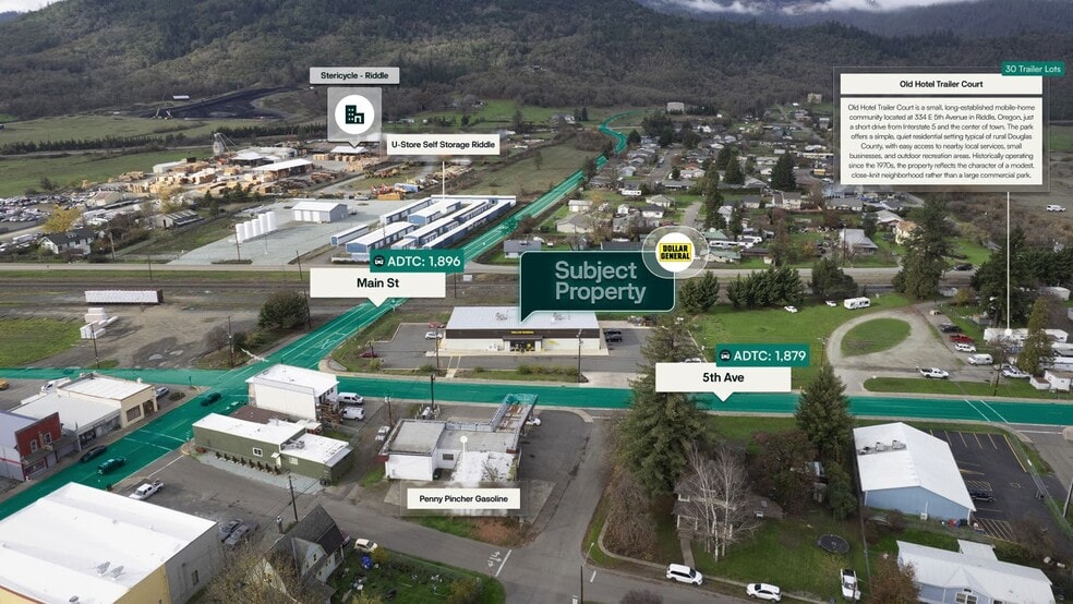 332 E 5th Ave, Riddle, OR à vendre - Aérien - Image 3 de 3