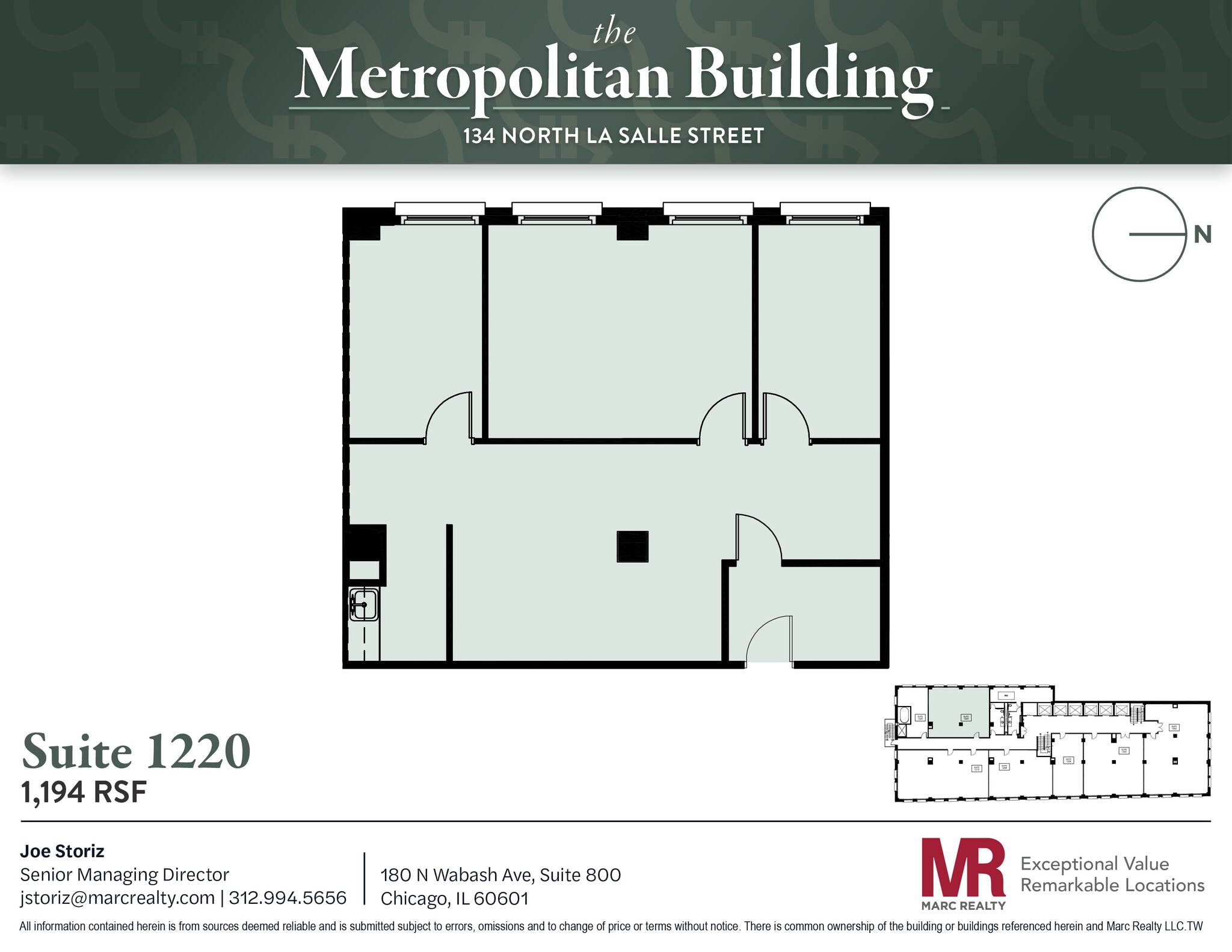 134 N LaSalle St, Chicago, IL à louer Plan d’étage- Image 1 de 6