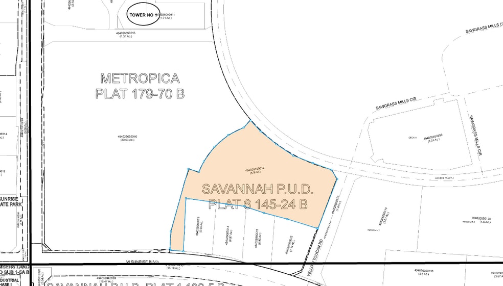 12901-13191 W Sunrise Blvd, Sunrise, FL for lease - Plat Map - Image 2 of 2