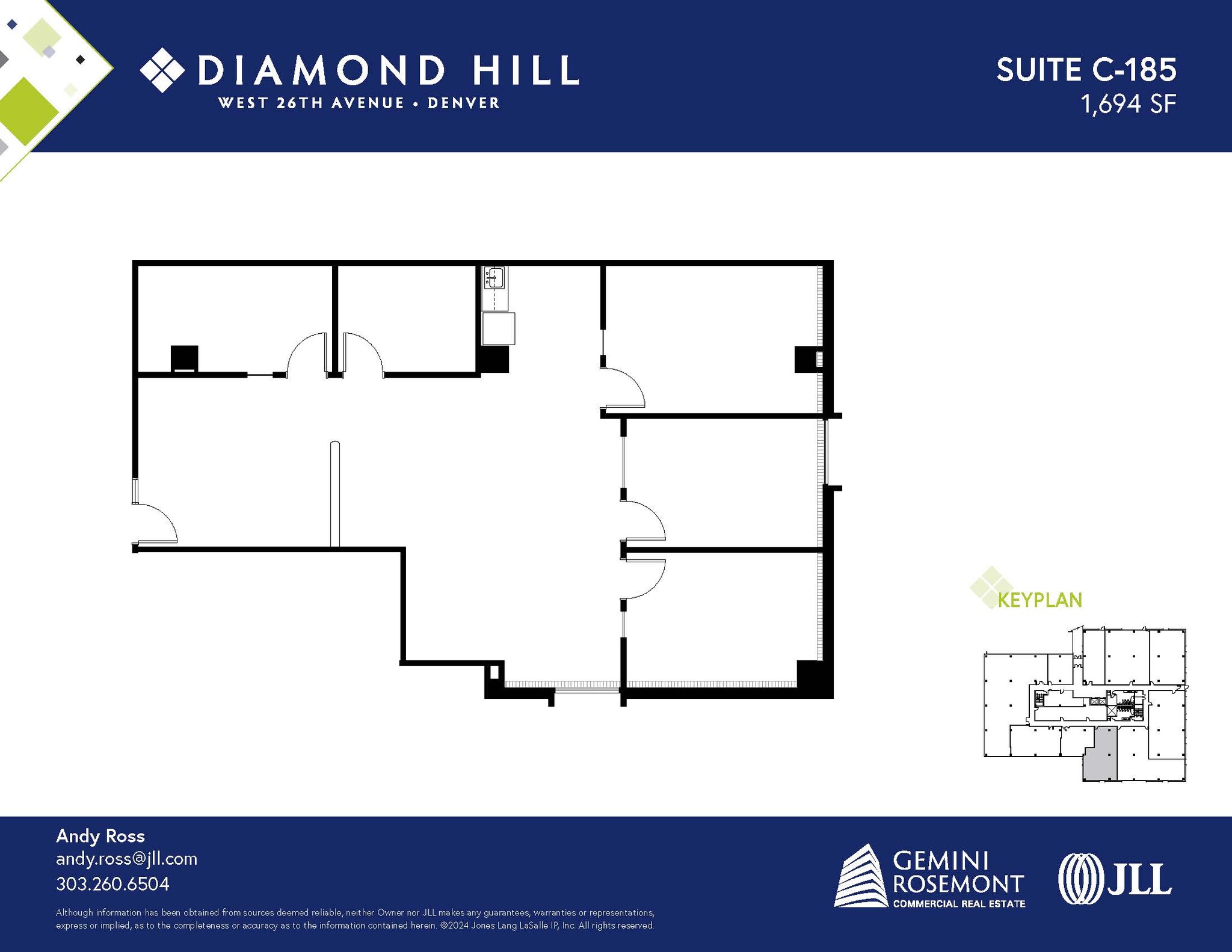 2490 W 26th Ave, Denver, CO à louer Plan d’étage- Image 1 de 2