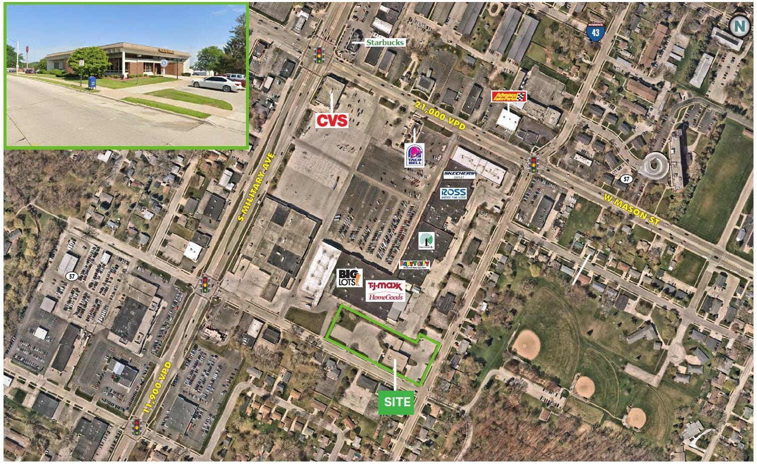 1819 University Ave, Green Bay, WI for sale Aerial- Image 1 of 3