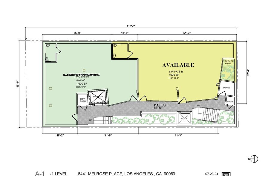 8441 Melrose Pl, Los Angeles, CA à louer - Plan d’étage - Image 2 de 5