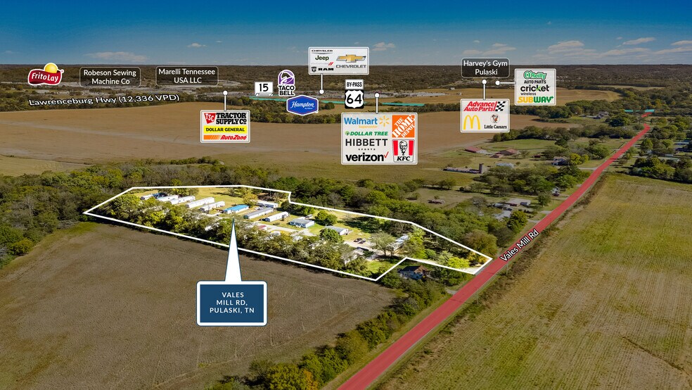 1810 Vales Mill Rd, Pulaski, TN à vendre - Photo du bâtiment - Image 2 de 5