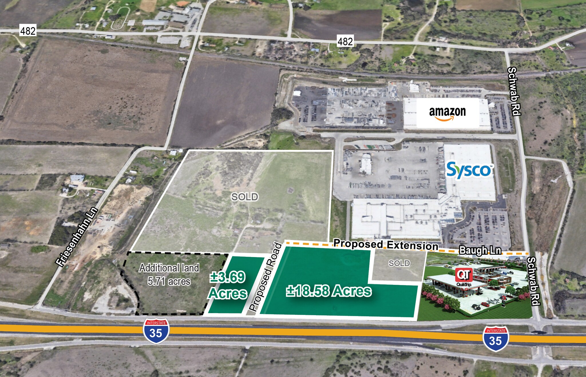 IH-35 & Schwab Rd, New Braunfels, TX à vendre Photo du bâtiment- Image 1 de 2