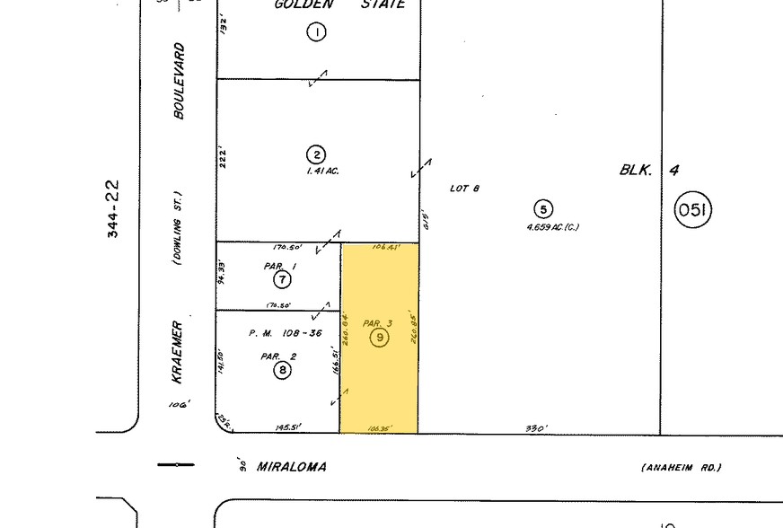 3111 E Miraloma Ave, Anaheim, CA for sale - Plat Map - Image 1 of 1