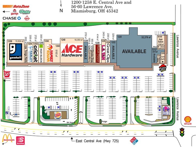 1205 E Central Ave, Miamisburg, OH à louer - Plan de site - Image 2 de 4