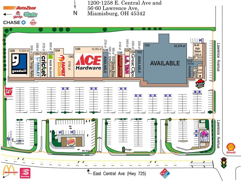 1205 E Central Ave, Miamisburg, OH for lease - Site Plan - Image 2 of 4