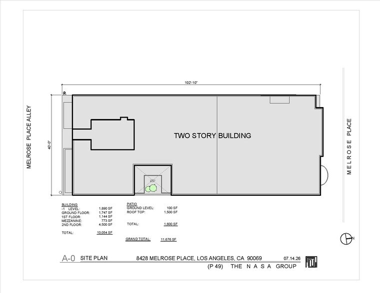 8428 Melrose Pl, Los Angeles, CA à louer - Plan d’étage - Image 2 de 7