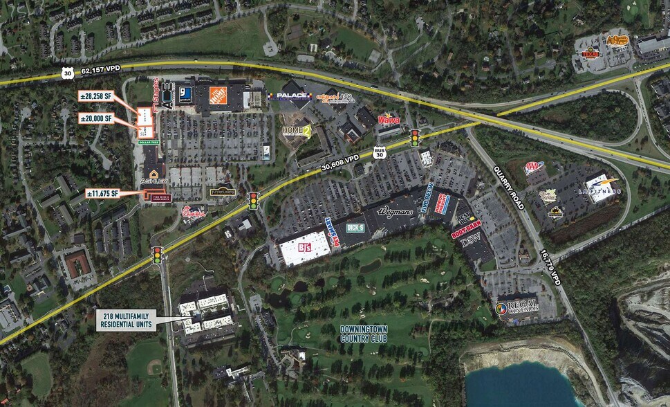 845-967 E Lancaster Ave, Downingtown, PA for lease - Aerial - Image 2 of 16