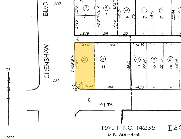 7324 Crenshaw Blvd, Los Angeles, CA à vendre - Plan cadastral - Image 2 de 2