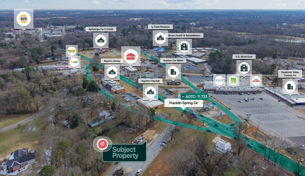 200 Franklin Springs St, Royston, GA à vendre - Aérien - Image 2 de 3