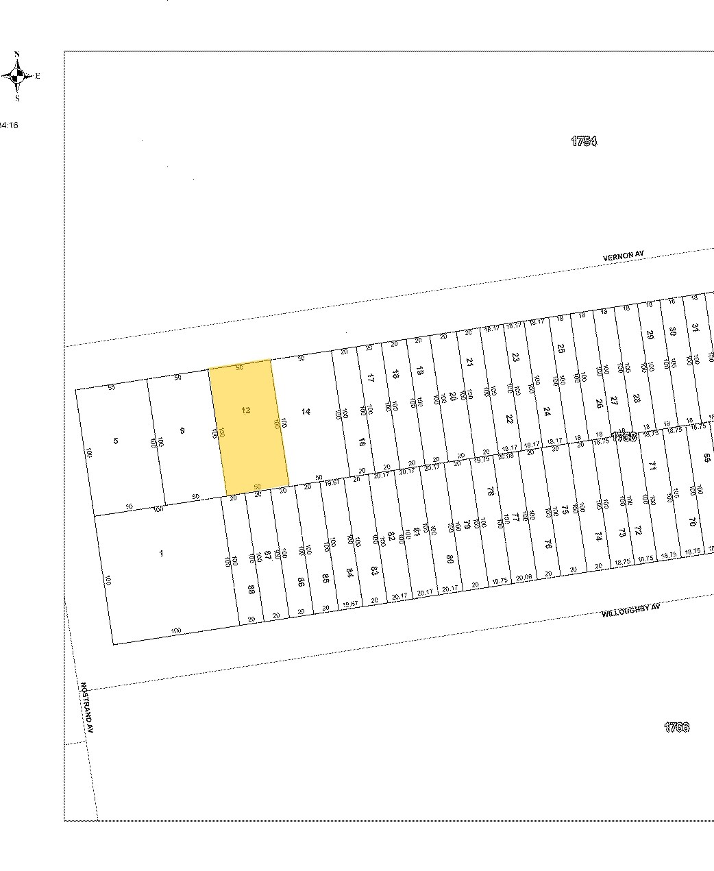 12 Vernon Ave, Brooklyn, NY à vendre Plan cadastral- Image 1 de 2