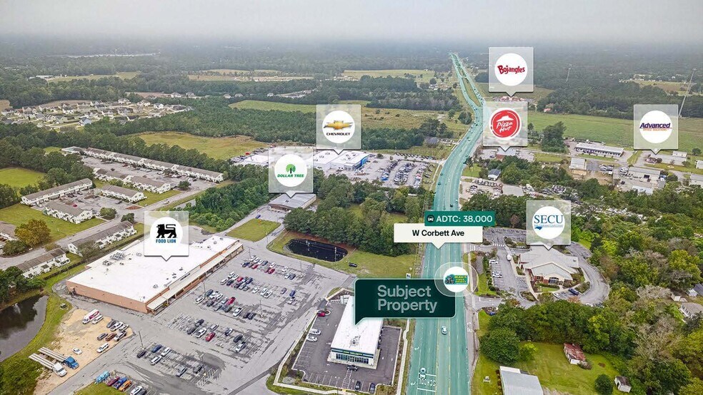 1411 W Corbett Ave, Swansboro, NC à vendre - Aérien - Image 3 de 3