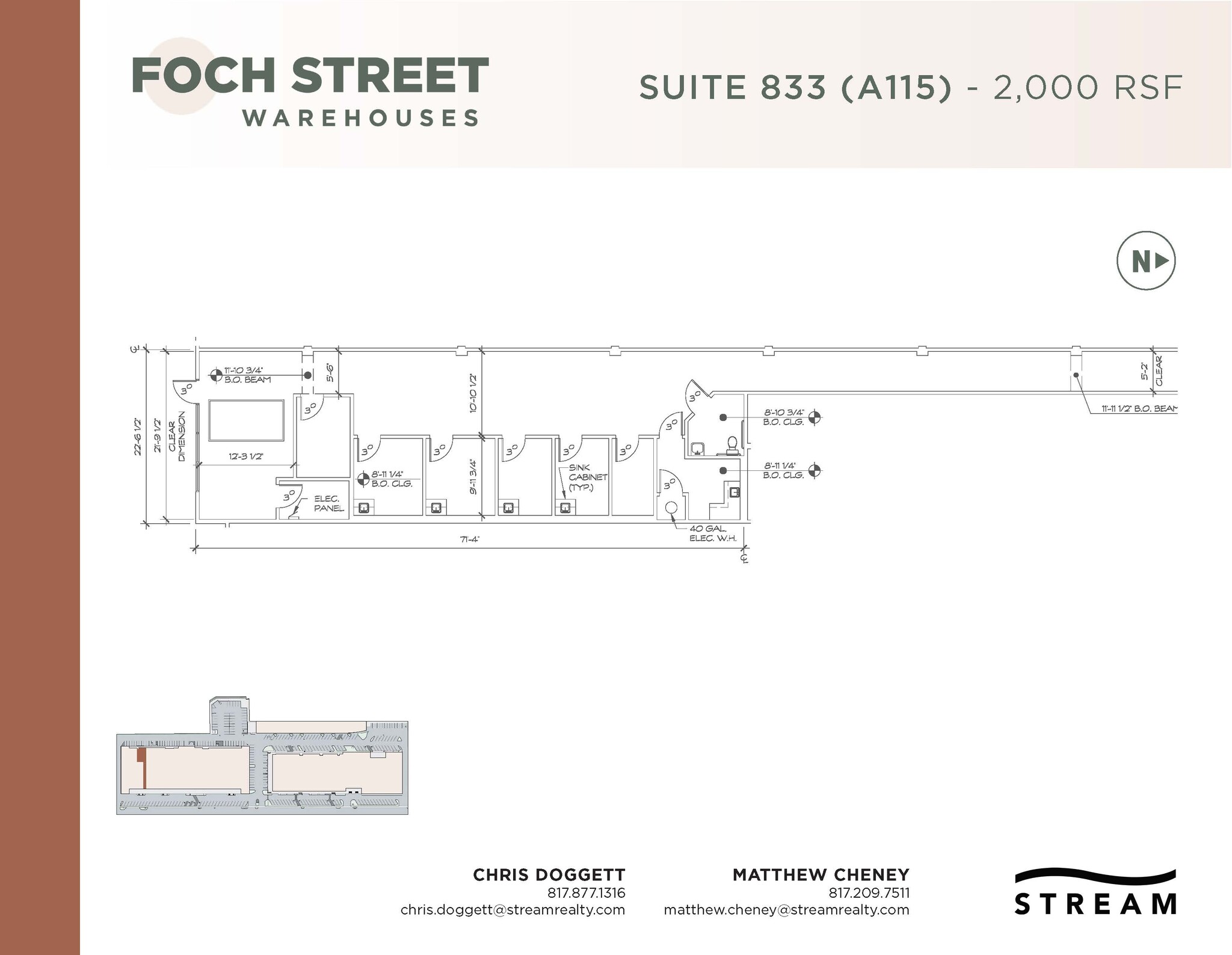 821-1075 Foch St, Fort Worth, TX à louer Plan d  tage- Image 1 de 1