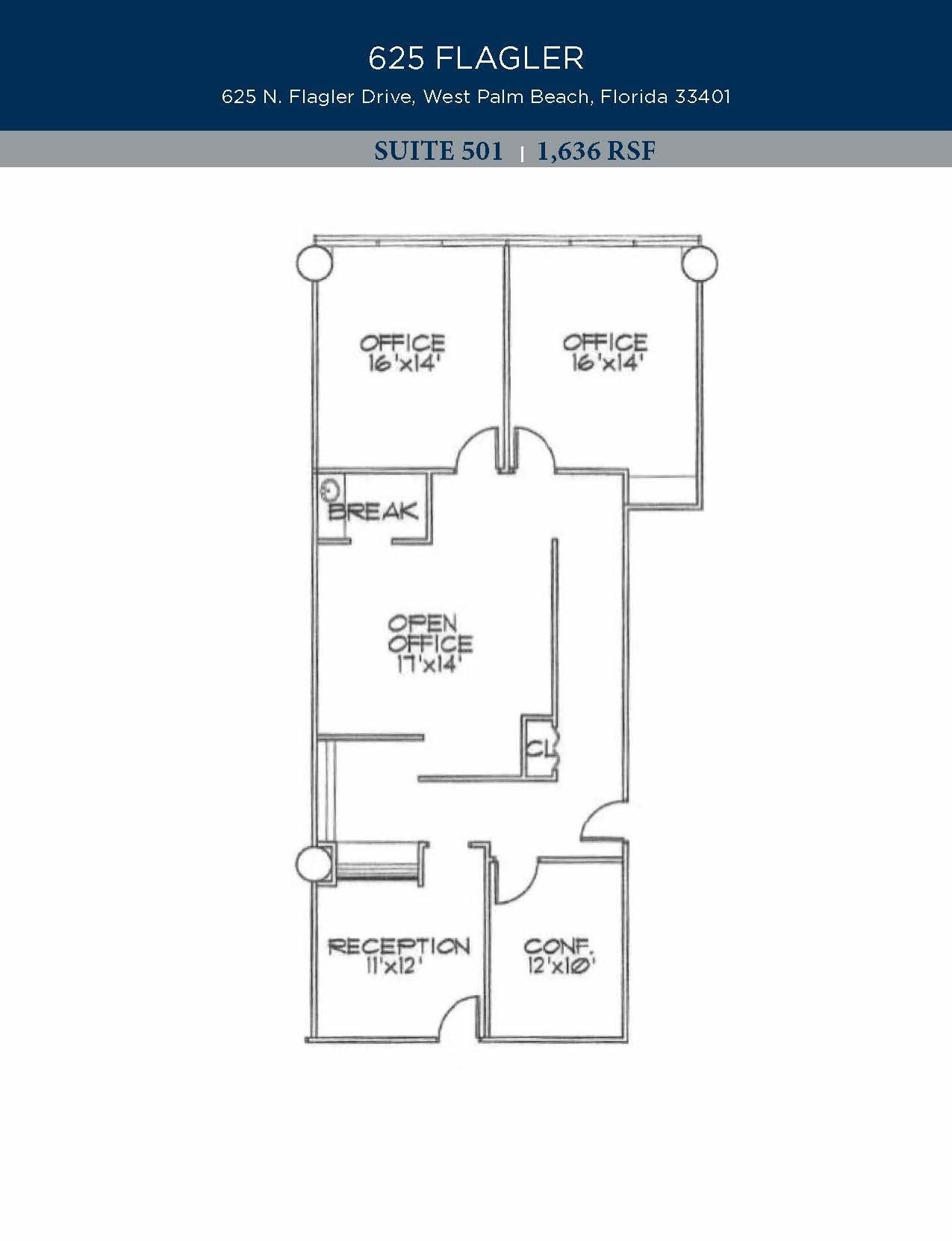625 N Flagler Dr, West Palm Beach, FL for lease Floor Plan- Image 1 of 1