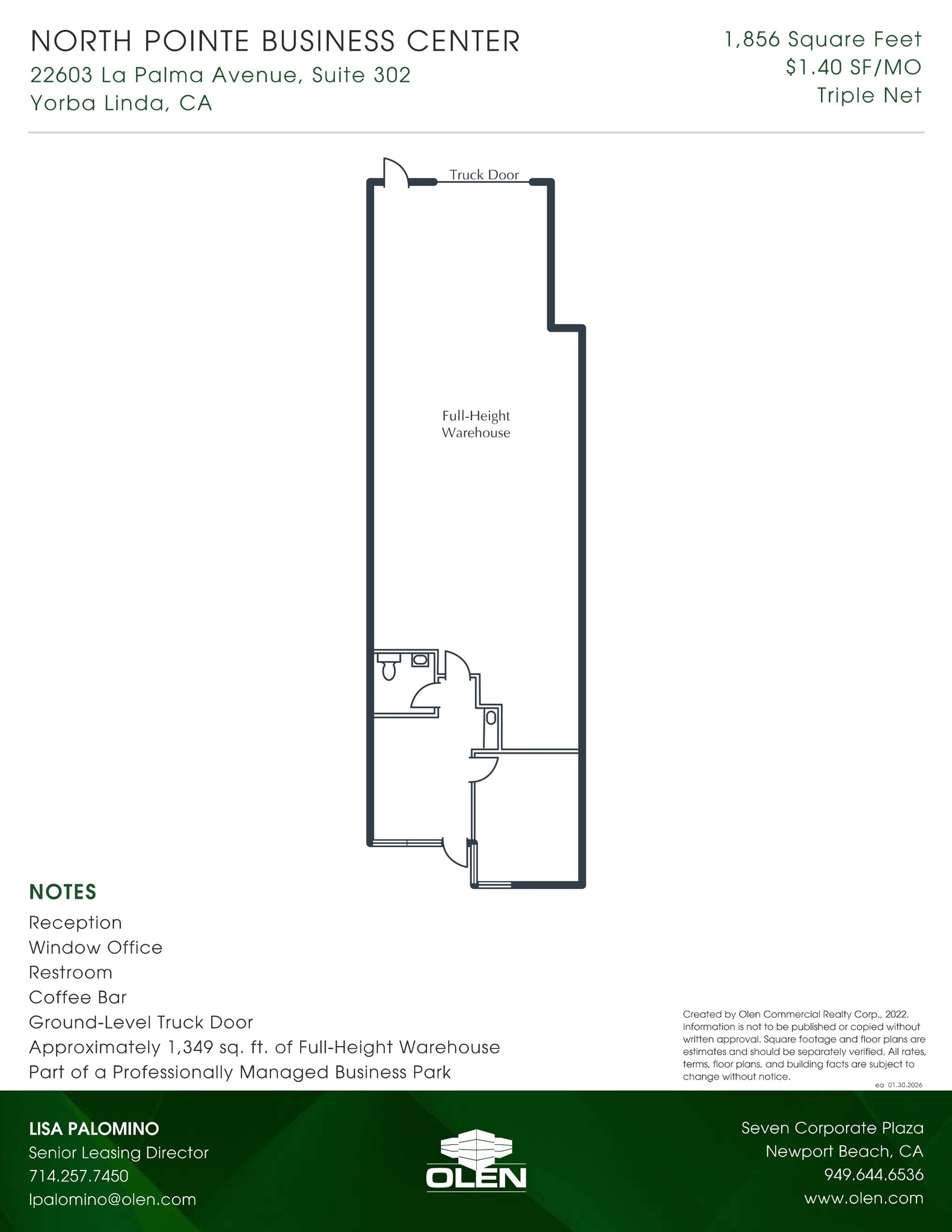 22603 La Palma Ave, Yorba Linda, CA for lease Floor Plan- Image 1 of 1
