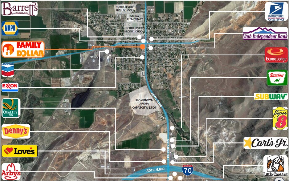 22 S State St, Salina, UT à vendre - Aérien - Image 2 de 2