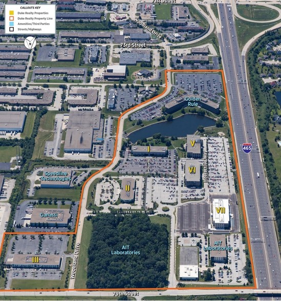 7602 Woodland Dr, Indianapolis, IN for lease - Aerial - Image 2 of 4