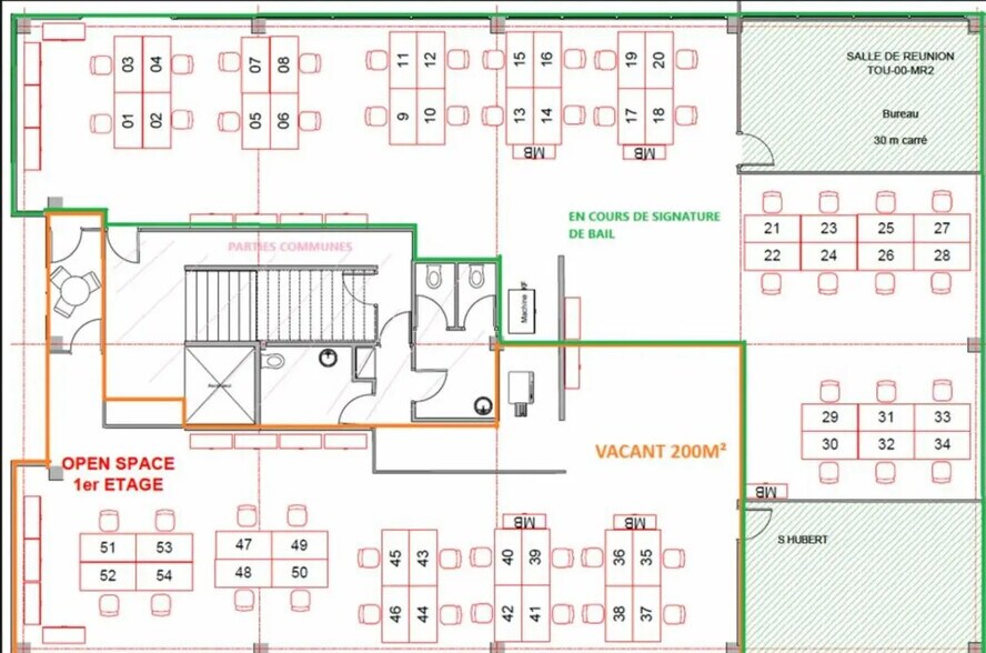 Bureau dans Toulouse à louer - Plan d’étage - Image 2 de 3