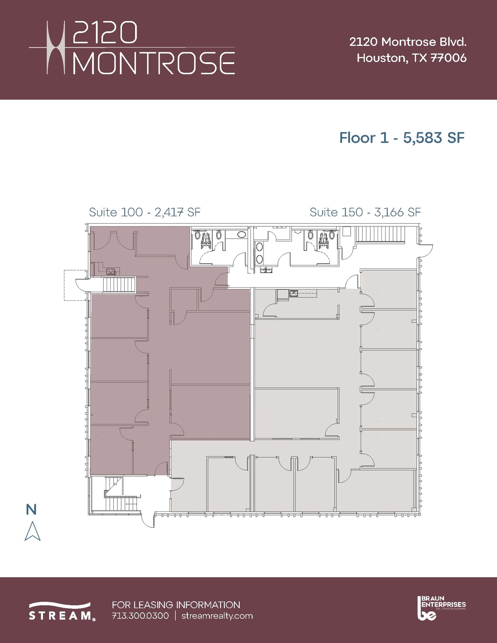 2120 Montrose Blvd, Houston, TX à louer Plan d’étage- Image 1 de 1
