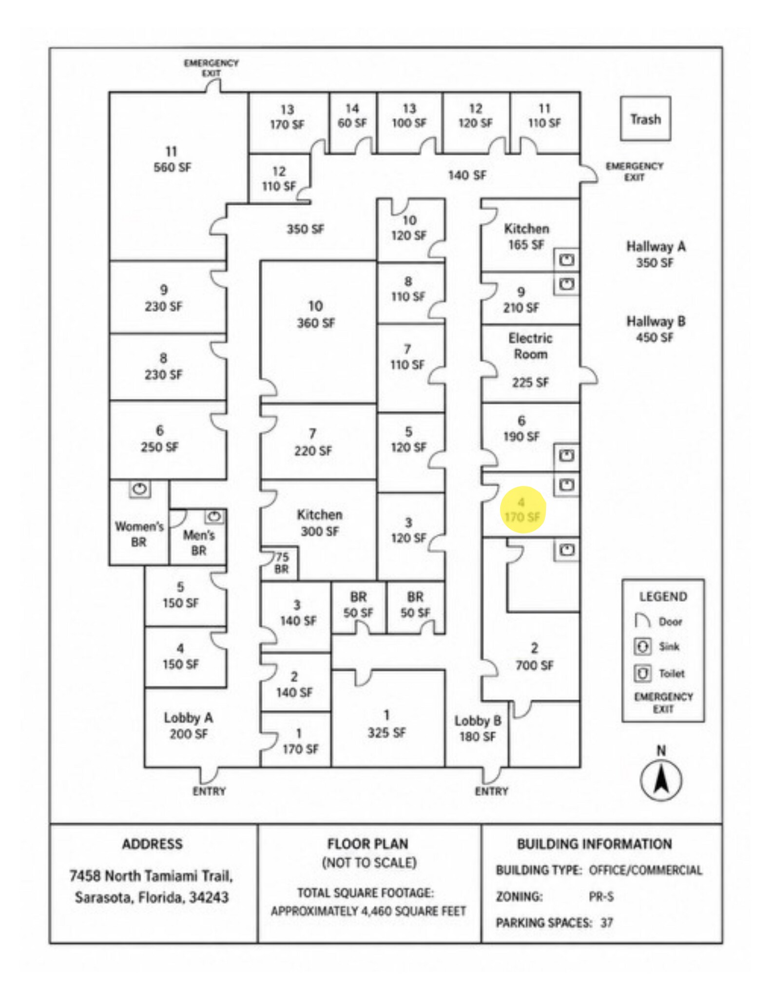 7458 N Tamiami Trl, Sarasota, FL for lease Floor Plan- Image 1 of 1