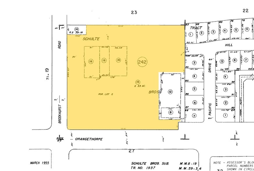 1645-1737 W Orangethorpe Ave, Fullerton, CA à louer - Plan cadastral - Image 2 de 7
