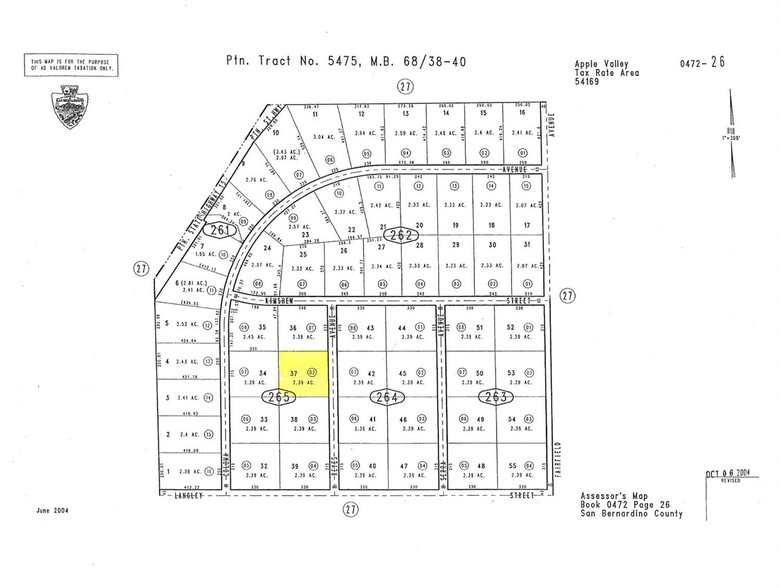 Reyes Ave, Apple Valley, CA à vendre - Plan cadastral - Image 1 de 1