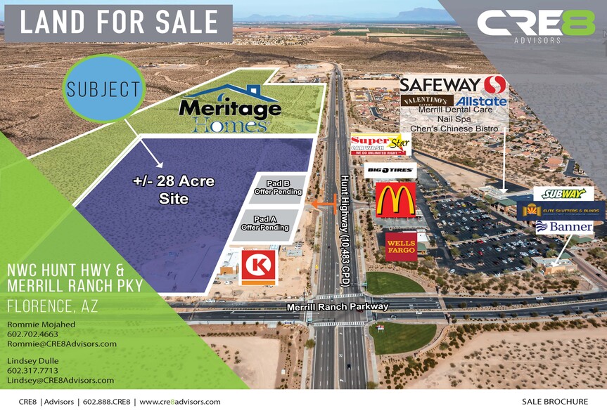 NWC Hunt Highway & Merrill Ranch Parkway, Florence, AZ for sale - Building Photo - Image 1 of 4