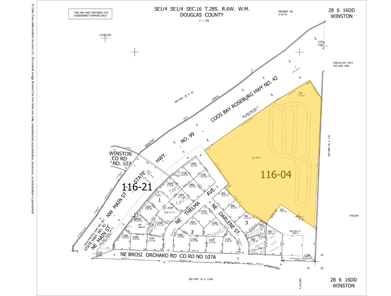 511 NE Main St, Winston, OR à vendre Plan cadastral- Image 1 de 2