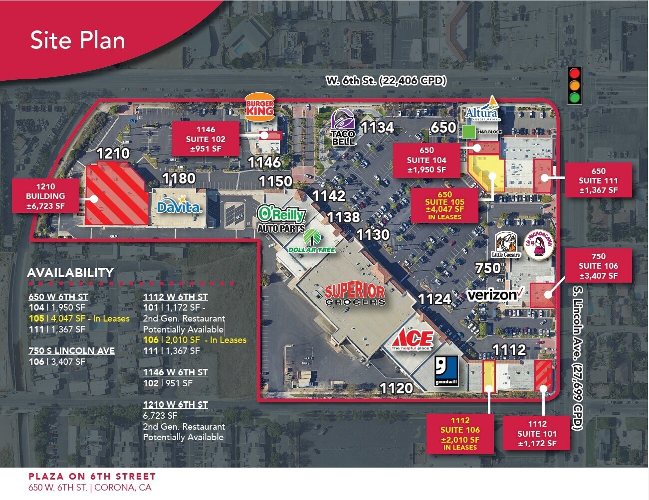 1110-1150 W 6th St, Corona, CA for lease Floor Plan- Image 1 of 1