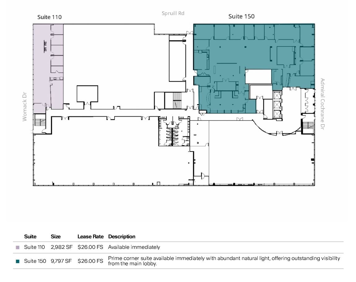 185 Admiral Cochrane Dr, Annapolis, MD à louer Plan d’étage- Image 1 de 1
