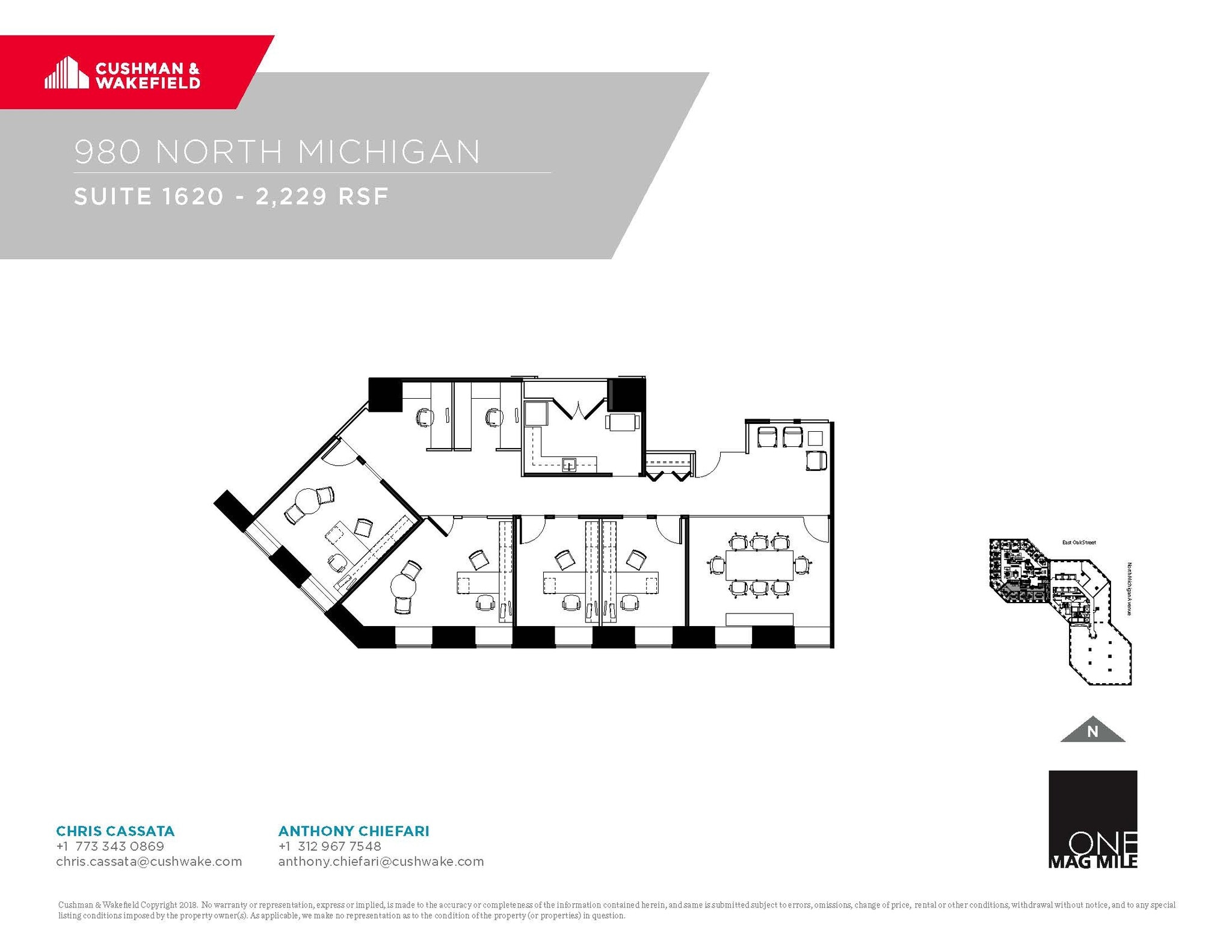 980 N Michigan Ave, Chicago, IL à louer Plan d’étage- Image 1 de 1