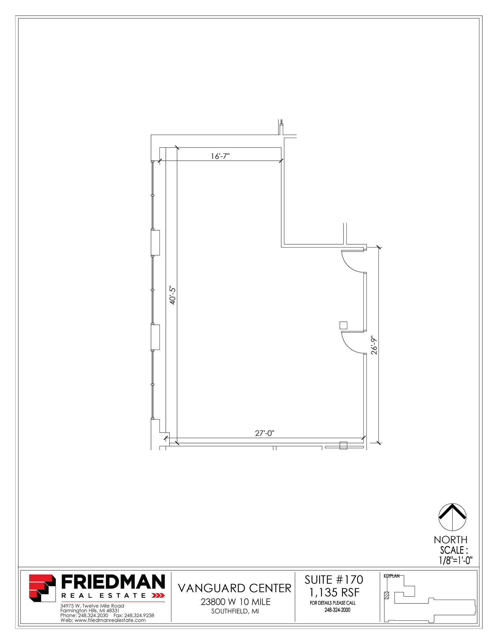 23800 W 10 Mile Rd, Southfield, MI à louer Plan d  tage- Image 1 de 2