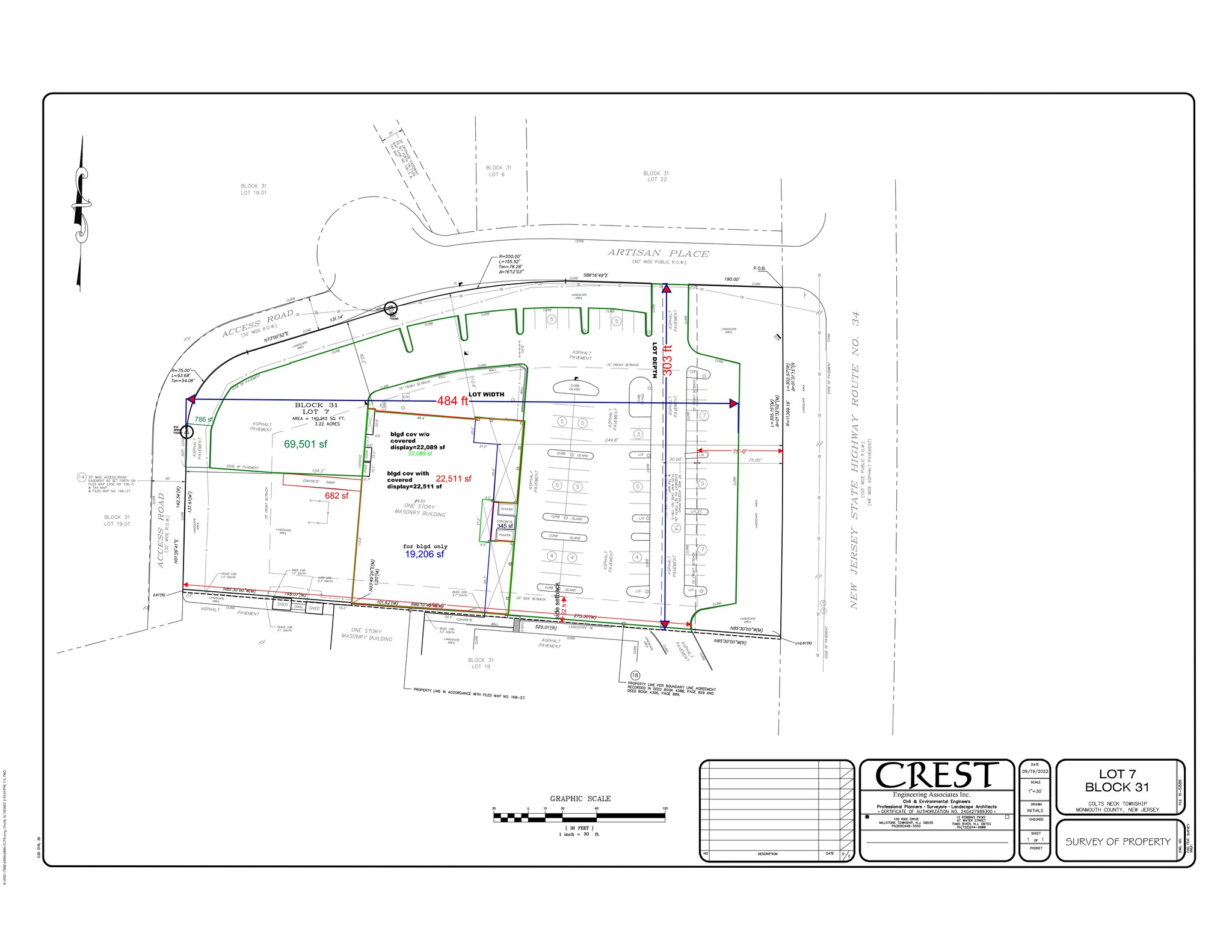 430 State Route 34, Colts Neck, NJ à louer Plan de site- Image 1 de 2