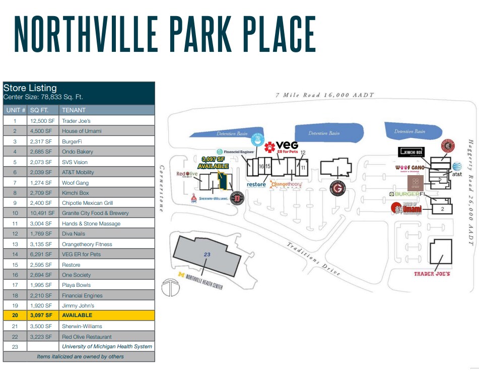 39713-39775 Traditions Dr, Northville, MI for lease Floor Plan- Image 1 of 1
