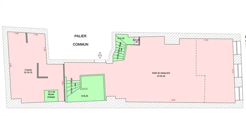 Commerce de détail dans Paris à louer - Plan d’étage - Image 3 de 5