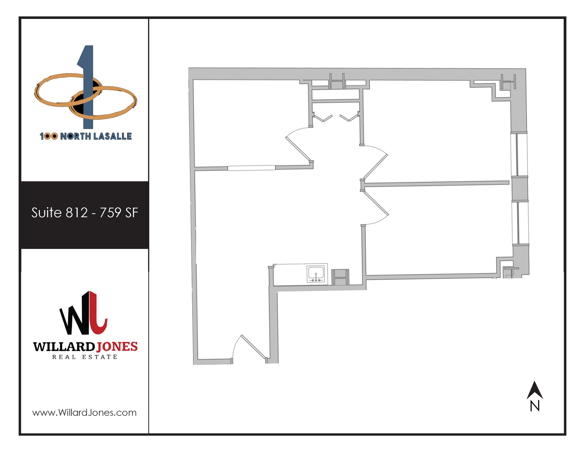 100 N LaSalle St, Chicago, IL for lease Floor Plan- Image 1 of 1
