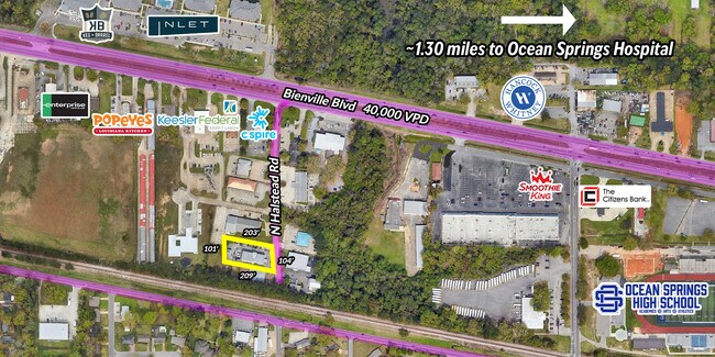 Plus de détails pour 998 N Halstead Rd, Ocean Springs, MS - Bureau à louer