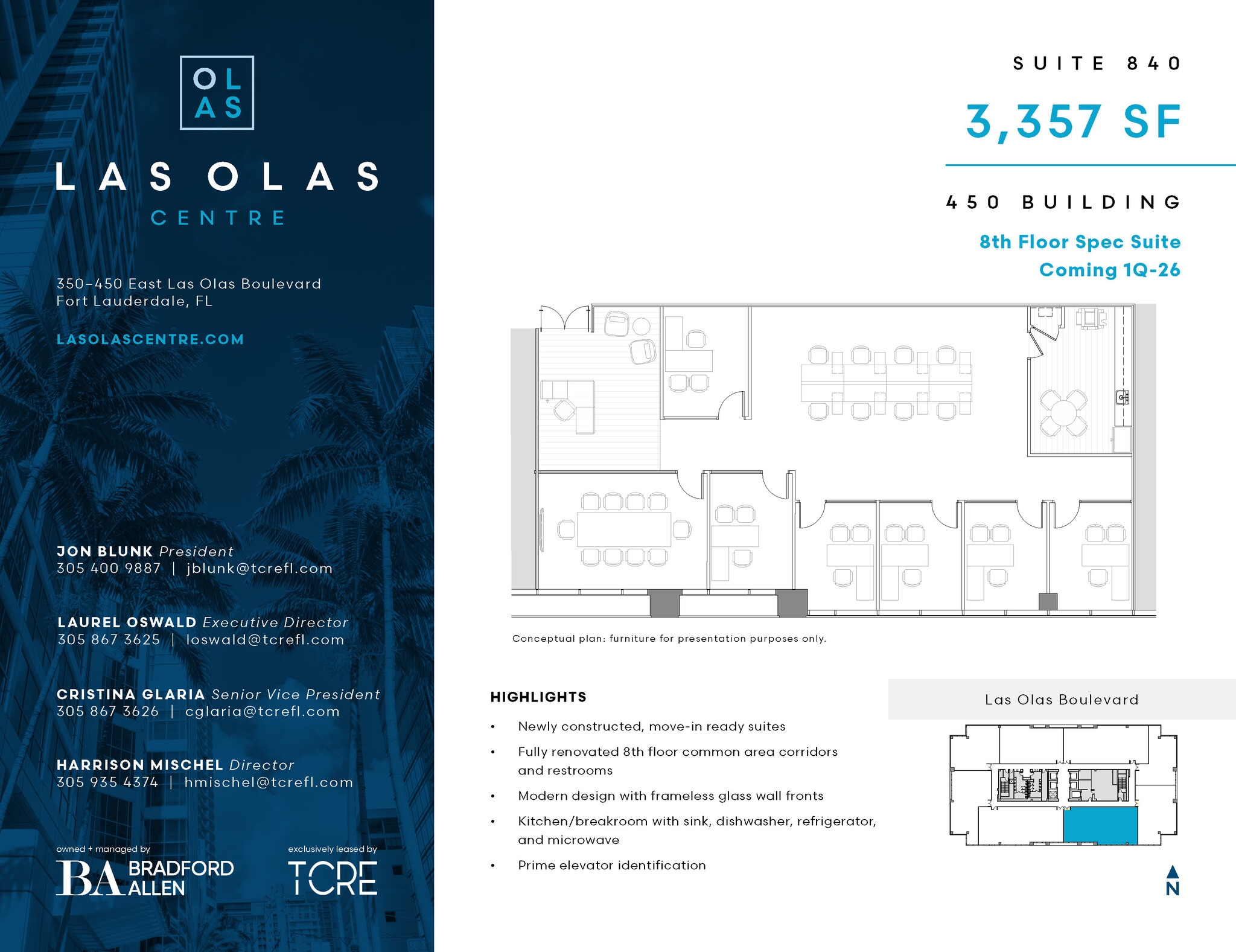 450 E Las Olas Blvd, Fort Lauderdale, FL à louer Plan d’étage- Image 1 de 2