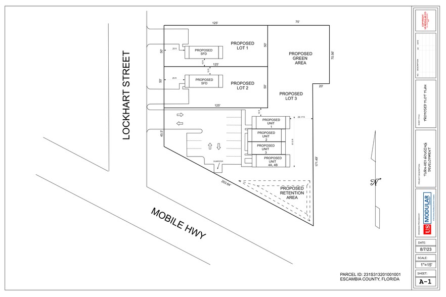 7210 Lockhart St, Pensacola, FL à vendre - Plan de site - Image 3 de 4